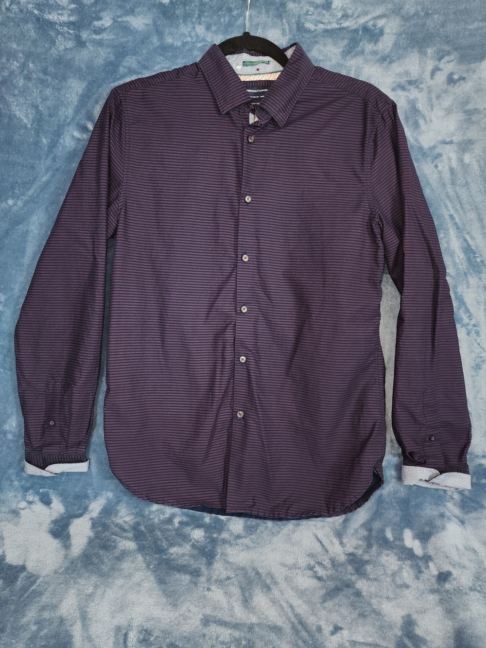 Denim & Flower Men's Purple Striped Button-Down Shirt